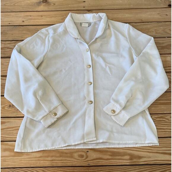 Vintage Lucia Button Front Blouse Size 14 Women’s Ivory - Picture 1 of 7